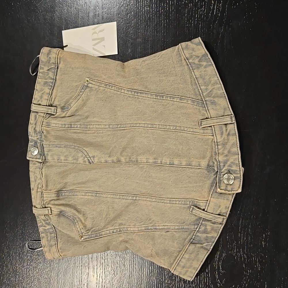 NWT! Zara Denim Strapless Top XS
